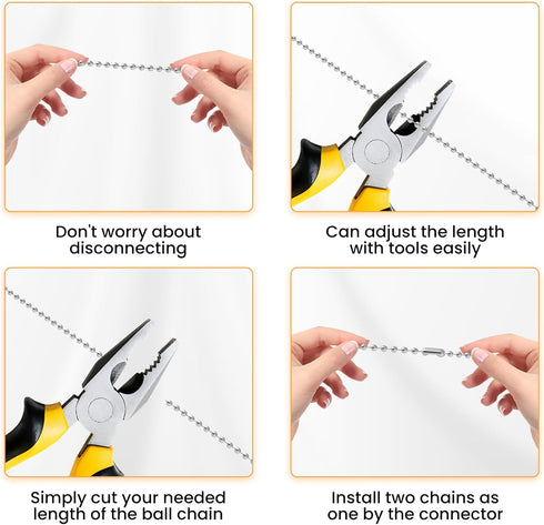 Ceiling Fan Pull Chain Extender, 2 Pcs 12 Inches Long Ceiling Fan Pull Chain Extension Pendant Ornament Set with Connector for Ceiling Fan and Lig...