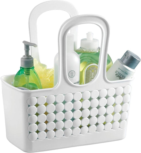 iDesign Portable Plastic Shower Tote Caddy with Handle for College Dorm or Bathroom - White - Made in USA...