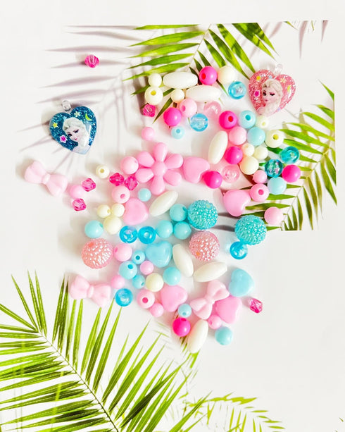 Gemnbo Jewelry Making Kit, Bracelets Making Kit 400 Pcs Acrylic Beads Pony Beads with Heart Pearl Charms Crystal Flower Beads Princess Pendant for...