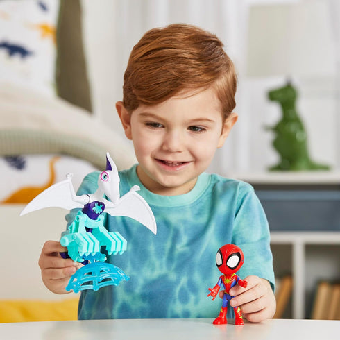 Spidey and his Amazing Friends Marvel Dino-Webs Ghostasaurus & Spidey 4-inch-Scale Spider-Man Action Figure Set, Toys for Kids Ages 3 and Up...