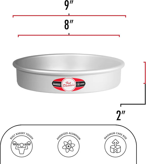 Fat Daddio's Anodized Aluminum Round Cake Pan, 8 x 2 Inch...