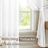 Melodieux White Semi Sheer Curtains 63 Inch Length for Bedroom Living Room, Farmhouse Linen Texture Light Filtering Home Office Shiny Sheer Drapes...