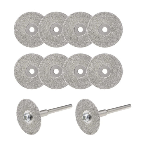uxcell 10 Pcs 22mm Diamond Cutting Wheels Cut Off Wheel with 2 Pcs Mandrels for Rotary Tool...