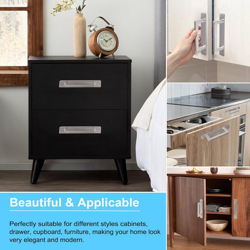 Self-Stick Adhesive Cabinet Handles - 6" Stainless Steel No-Drilling Easy Installation Handles for Cabinet Door Window Drawer & Refrigerator Micro...