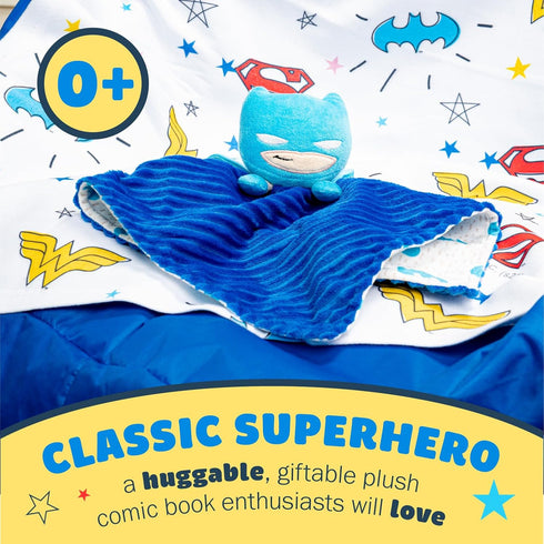 KIDS PREFERRED DC Comics The Batman Lovey Security Blanket, Soft Huggable Dark Knight Plush Lovey Toy for Baby and Infant Boys and Girls, Textured...