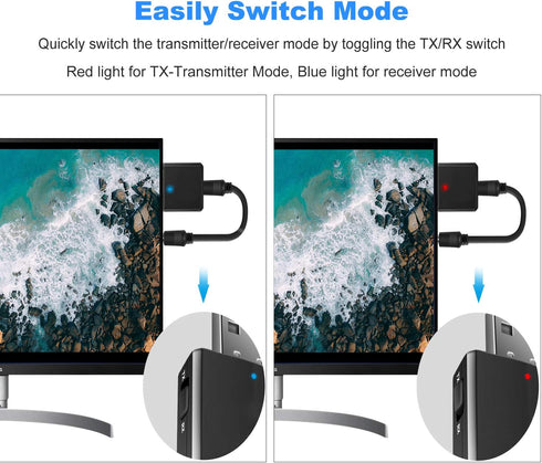 ISOBEL USB Bluetooth Audio Transmitter Receiver, 3 in 1 HiFi Wireless Audio Adapter, Bluetooth 5.0 EDR Adapter with 3.5mm AUX for Car TV Headphone...