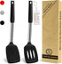 2 pack silicone spatula set,Solid & Slotted spatulas silicone heat resistant,turner spatulas for kitchen use,Rubber Spatulas for Fish, Eggs, Panca...