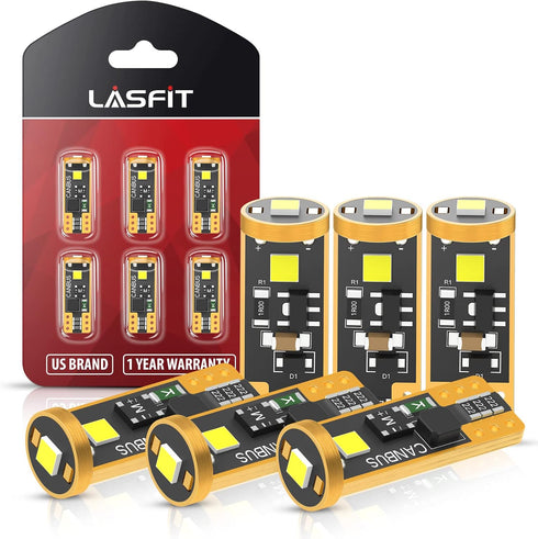 LASFIT 194 LED Bulb 6000K White, T10 168 2825 W5W LED Replacement Light Bulbs, For Dome Map Light, Door Light, Courtesy Light, License Plate Light...