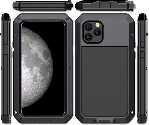 CarterLily Compatible iPhone 11 Case, Full Body Shockproof Dustproof Waterproof Aluminum Alloy Metal Gorilla Glass Cover for Apple iPhone 11 6.1 i...