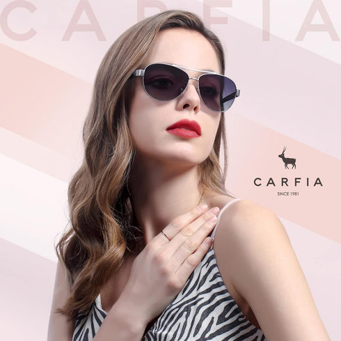 CARFIA Polarized Sunglasses for Women UV Protection Ultra-Lightweight Comfort Metal Frame Driving Glasses CA3210...
