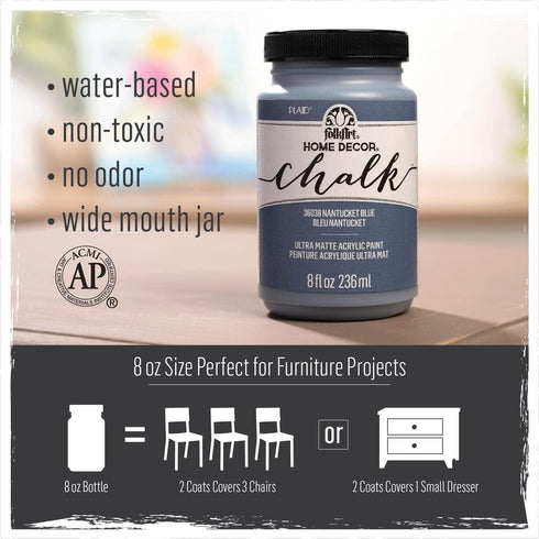 FolkArt, Cashmere Home Décor Chalk 8 fl oz Acrylic Craft Paint with an Ultra Matte Finish, 51042...