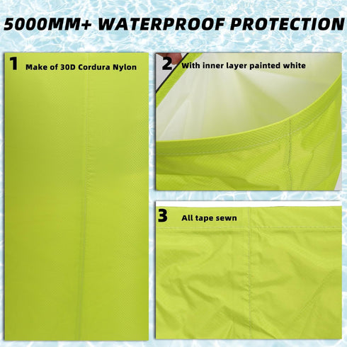 Desoto Waterproof Dry Bag - Roll Top Waterproof Backpack Sack Keeps Gear Dry, PU5000mm, for Kayaking,Boating, Hiking, Camping (Green, 3L)...