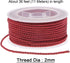 2pcs Nylon Thread Twine Beading Cord 2mm Extra-Strong Braided Nylon Crafting String for Bracelets Jewelry Making DIY Crafts 11M/36 Feet, Dark Red...