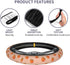 Delerain Peaches Steering Wheel Covers, Anti Slip Elasticity Car Accessories Steering Wheel Protector Universal 15 Inch for Women Man...