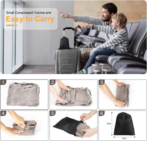Inflatable Travel Foot Rest Pillow, Kids Airplane Bed, Adjustable Height Leg Pillow for Air Travel, Make a Flat Bed for Kids and Toddlers, Great f...