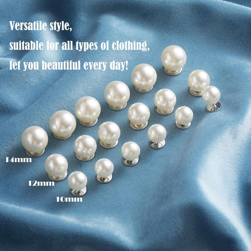 18 Sets No Sew Pearl Buttons Brooch Cover Up Buttons Pearl Pins Removable Reusable for Clothes DIY Clothing Accessories(Mix)...