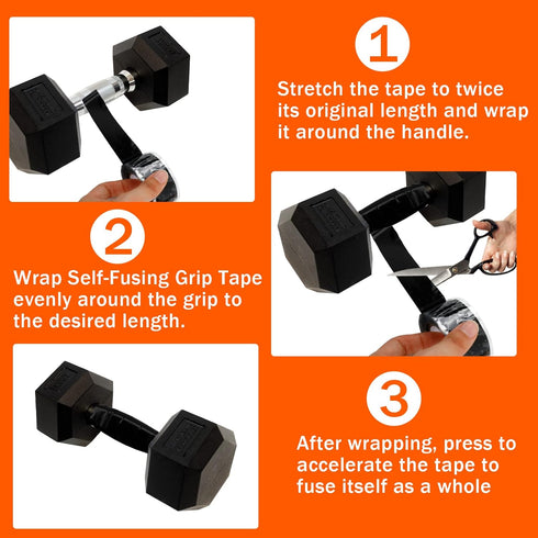 2 Rolls 1" X 10 Ft Grip Silicone Tape, Black Waterproof Self Fusing Silicone Tape for Electrical Wires, Plumbing Repair, Data Line, Bike Handles, ...