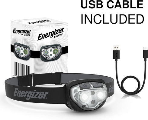 Energizer Rechargeable LED Headlamp Pro400, IPX4 Water Resistant, High-Powered Bright LED, Multiple Light Modes, Best Headlight for Camping, Runni...