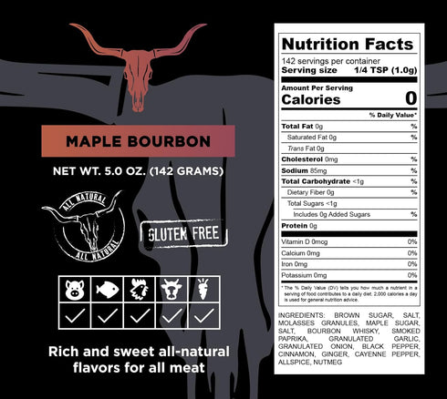 Cuso Cuts Great Tasting Maple Bourbon BBQ Seasoning Rub - Contains All Natural Ingredients - Spices & Rubs for Grill, BBQ & Marinade - Best BBQ Ru...