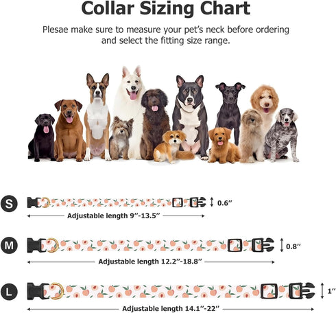 Handmade Dog Collar for Small Medium Large Dogs,White Peach with Pendant Fall and Winter Fashions Dog Collar,Ideal for Girl Dogs Boy Dogs (Small)...