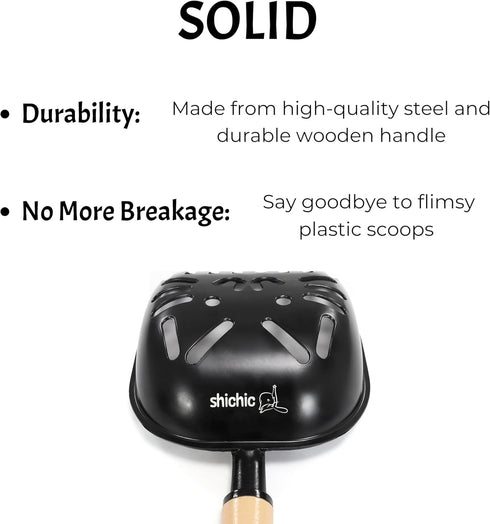 Cat Litter Scoop - Large Metal Cat Litter Scooper with Holder - Non-Stick, Easy to Clean Kitty Litter Scoop, Deep Shovel Cat Scooper for Litter Bo...