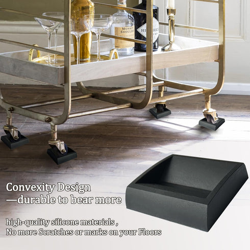 WELLGO Bed Stoppers & Furniture Cups 8pack 2"x2" - Premium Silicone Casters Furniture Wheel Stoppers fit All Wheels of Furniture, Sofa Bed Chairs-...