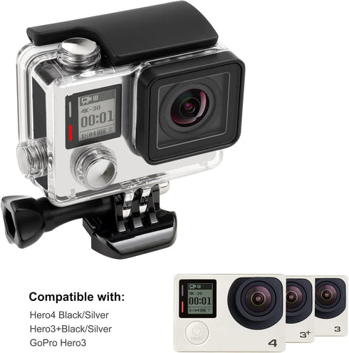 Waterproof Case for GoPro Hero 4 3 3+, 131ft Underwater Protective Housing Accessories Ideal for Scuba Diving, Snorkeling, Surfing, Dive Housing C...
