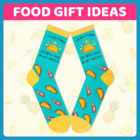Funny Gifts for Women - Pickle Taco Socks 2 Pack, Pineapple Socks 2 Pack...