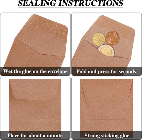 200 Pack Kraft Small Exquisite Coin Envelopes 3-1/6 x 3-1/2 Kraft Seed Envelopes with Self-Adhesive for Garden, Home and Office… (200 pack 3.15 * ...
