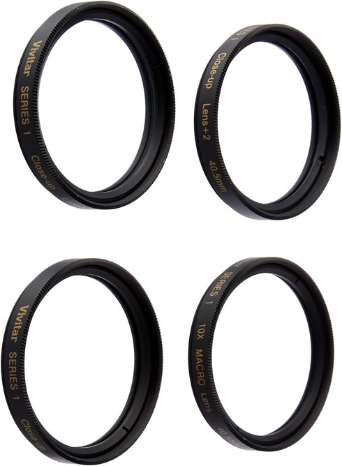Vivitar 40.5mm Close Up Lens Set +1 +2 +4 +10 Black...