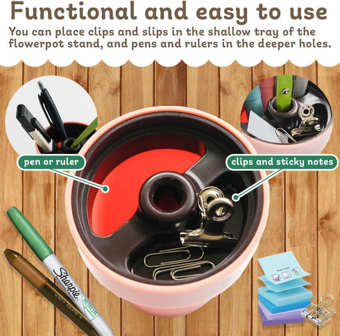 Cocone scissors in the shape of a flowerpot The scissors you won't lose Pen Stand Durable Extraordinarily sharp to cut Made in Japan. (Leaf)...
