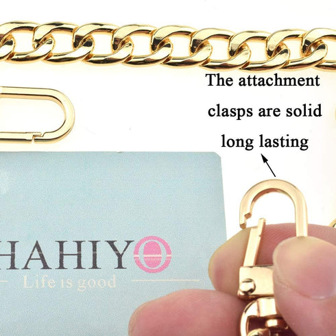 HAHIYO Purse Chain Strap Length 15.7 inches SPOT-ON Gold for Shoulder Cross Body Sling Purse Handbag Clutch Replacement Strap Comfortable Flat 0.4...