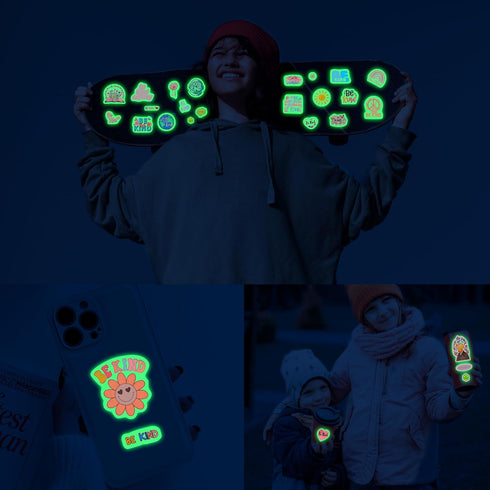 Inspirational Quotes Water Bottle Stickers for Kids Glow in The Dark, 72 PCS Vinyl Be Kind Stickers Pack for Laptop, Cute Skateboard Phone Case De...