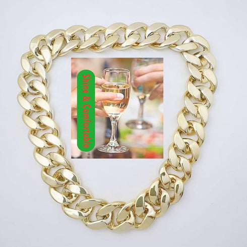 Markeny Men's Chunky Necklace, Rapper Fake Gold Chain 90s Hip Hop Fake Gold Necklace Costume Accessory (27.5 Inches*1.37inches)...