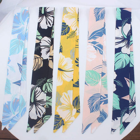 5pcs Creative Leaves Design Bag Handbag Handle Ribbon Scarf Hair Head Band Neck Scarf Neckerchief Scarf Fashion Gifts...