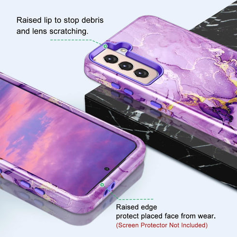 Lamcase for Galaxy S21 Plus 5G Case, Heavy Duty Shockproof Hybrid Hard PC Soft TPU Bumper Three Layer Drop Protection Anti-Fall Cover for Samsung ...