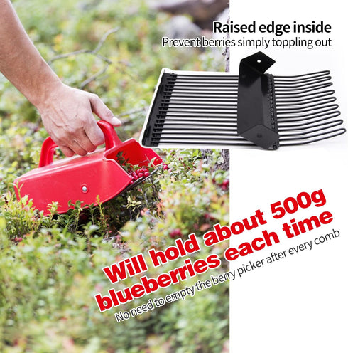 1/2/4 Pack Berry Picker, Berry Pickers and Rakes with Metallic Comb and Ergonomic Handle for Easier Berry Picking, Blueberry Rake Scoop for Bluebe...