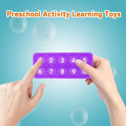 Ten Frame Pop Board, Fidgets for Classroom, Quiet Sensory Toys Bubble Poppers, Pop for Counting Math, Focus Tools for Kids, Montessori Educational...