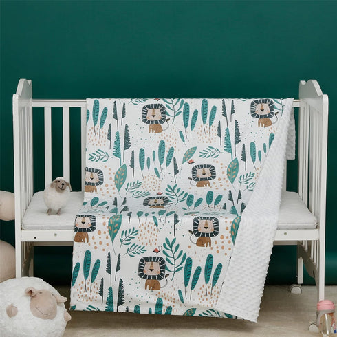 insular Baby Blanket for Boys Girls Soft Plush Minky with Dotted Backing, Double Layer Receiving Blanket for Stroller Crib Newborn Toddler Bed Bla...
