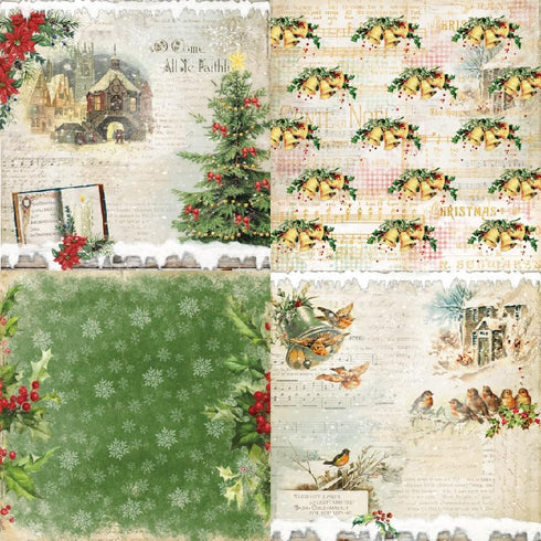 Christmas Scrapbook Paper Pad Christmas Origami Paper 6X6 -24 Sheets Christmas Single-Sided Journal Decorative Paper for Holiday Cardmaking DIY Or...