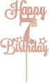 Happy 7th Birthday Cake Topper, Cheers to 7 Years, Hello 7, 7th Birthday Anniversary Party Decorations Rose Gold Glitter....