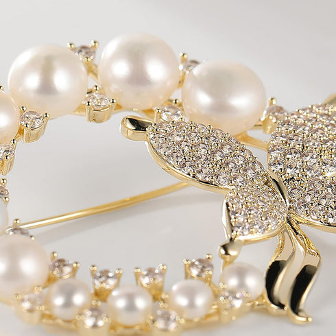 Fashion Pearl Circle Brooch Pins for Women, Women's Brooch Gift, Brooches Jewelry Accessories for Wedding, Anniversary, Banquet, Gift For Ladies...