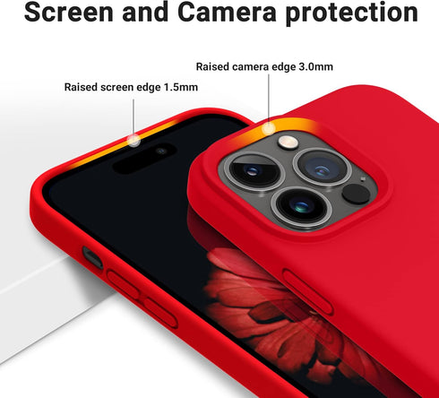 OTOFLY Designed for iPhone 14 Pro Case, Silicone Shockproof Slim Thin Phone Case for iPhone 14 Pro 6.1 inch (Red)...