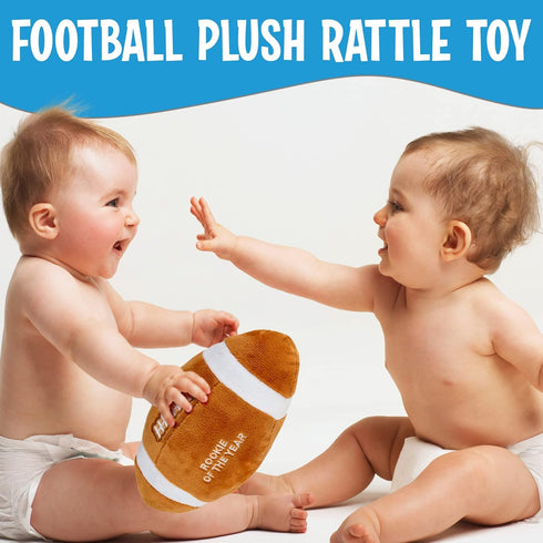 Baby Football Plush Rattle - Baby Boy Stuff for Gifts, Toddler Football Toys, Baby Rattles & Plush Rings, Engaging Learning for Boys and Girls - A...
