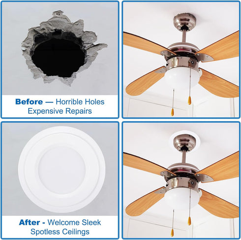 PATIKIL Goof Rings Inner Diameter 3.98", Outer Diameter 5.51", 8 Pcs Metal Goof Rings Cover Recessed Light Trim for Ceiling Wall Fixtures Can Ligh...