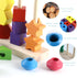 Montessori Beads Sequencing Toy Set, Wooden Stacking Blocks & Lacing Beads & Matching Shape Stacker STEM Preschool Learning Montessori Toys Gifts ...