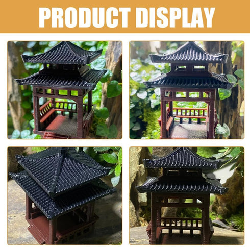 GANAZONO Mini Pagoda Statue Miniature Japanese Garden Pavilion Aquarium Fish Tank Micro Landscape Ornament for Fairy Garden Accessories S...