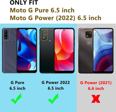 Case for Moto G Power 2022 Case G Pure Case Military Grade Drop Case with Kickstand Metel Ring Magnetic Holder Shockproof Protective for Motorola ...