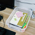 Rectangular Plastic Storage Organization Trays Baskets in Clear, 6-Pack...
