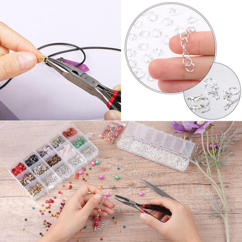 Jump Rings for Jewelry Making Kit, 1500pcs Jewelry Repair Kit for Necklace Bracelet, Lobster Clasps and Closures Repair Supplies Kit with Pliers T...